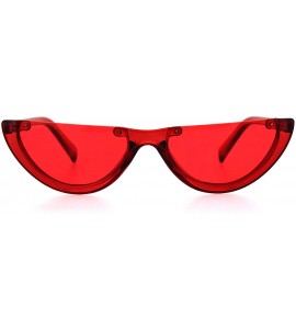 Cat Eye Womens Cropped Flat Top Retro Cat Eye Fashion Sunglasses - Red - CZ18HGD7YDZ $19.72