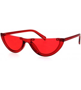 Cat Eye Womens Cropped Flat Top Retro Cat Eye Fashion Sunglasses - Red - CZ18HGD7YDZ $19.72