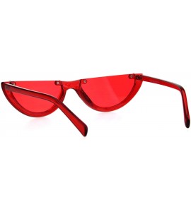 Cat Eye Womens Cropped Flat Top Retro Cat Eye Fashion Sunglasses - Red - CZ18HGD7YDZ $19.72