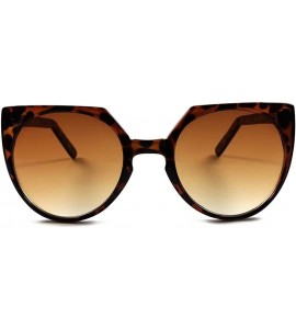 Cat Eye Vintage Retro Fashioned Womens Oversized Round Cat Eye Sunglasses - Tortoise - C6189AN9KYO $22.61