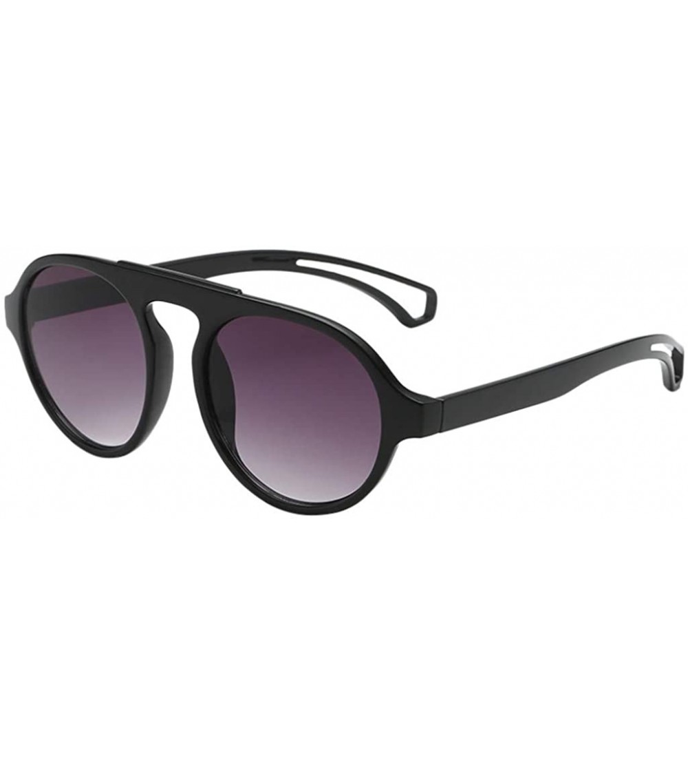 Oversized Sunglasses Retro Frame Round Sunglasses Steampunk Metal FrameSunglasses Unisex - F - C618SZMXGUK $15.95