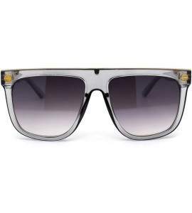 Rectangular Mens Metal Flat Top Trim Luxury Mafia Mob Sunglasses - Slate Smoke - CH18Z3K3ZUT $19.23