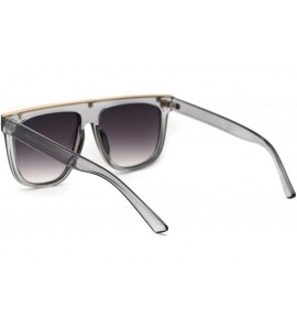 Rectangular Mens Metal Flat Top Trim Luxury Mafia Mob Sunglasses - Slate Smoke - CH18Z3K3ZUT $19.23