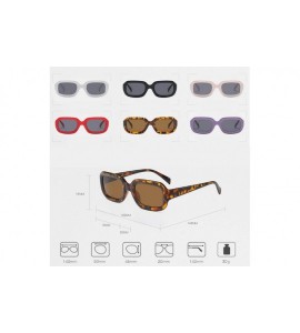 Oval Men women Vintage Retro Rectangle sunglasses Neutral Colored Lens 50mm - Red - CY18DWD7WRZ $19.45