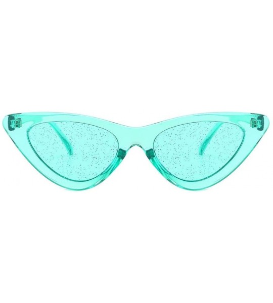 Cat Eye Women's Fashion Sunglasses-Cat Eye Sunglasses Jelly Sunshade Sunglasses Integrated Sexy Vintage Glasses (Green) - C51...