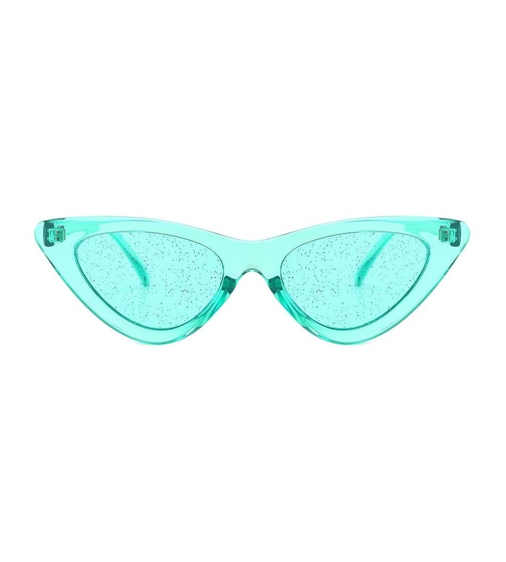Cat Eye Women's Fashion Sunglasses-Cat Eye Sunglasses Jelly Sunshade Sunglasses Integrated Sexy Vintage Glasses (Green) - C51...