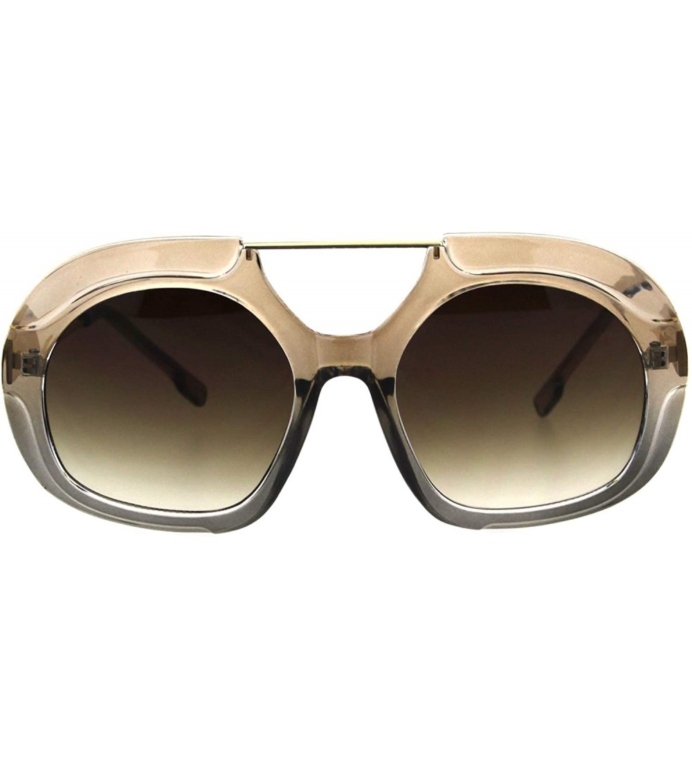 Square Womens Unique Fashion Sunglasses Chic Retro Style Shades UV 400 - Beige Grey - CL18OK0EN4G $22.61