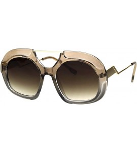 Square Womens Unique Fashion Sunglasses Chic Retro Style Shades UV 400 - Beige Grey - CL18OK0EN4G $22.61