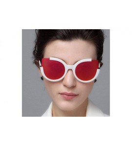 Aviator Cat Eye Sunglasses For Women Retro Glasses Men Luxury Brand Designer Purple - White - CJ18YZWE3YL $16.88