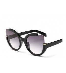 Aviator Cat Eye Sunglasses For Women Retro Glasses Men Luxury Brand Designer Purple - White - CJ18YZWE3YL $16.88