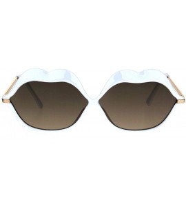 Oval Lip Shape Sunglasses Lips Kiss Womens Cute Fashion Shades UV 400 - White - CY1863ZW9O5 $19.60