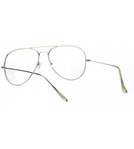 Oversized Trendy Oversized Officer Style Tear Drop Shape Metal Clear Lens Eyeglasses - Shiny Silver - CK18THI3Y8K $20.01