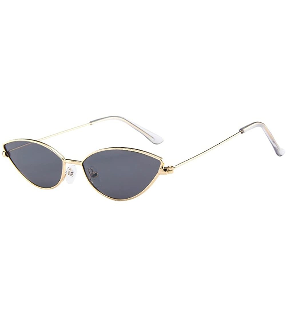 Oversized Mens Womens Small Frame Cat Eye Oval Retro Vintage Sunglasses Eyeglasses - Multicolor C - CS190OD3TZX $17.54