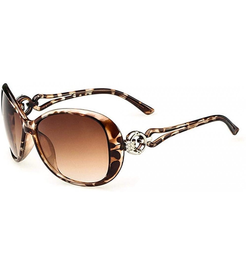 Oval Women Fashion Oval Shape UV400 Framed Sunglasses Sunglasses - Leopard - C0196QT2QIA $30.16