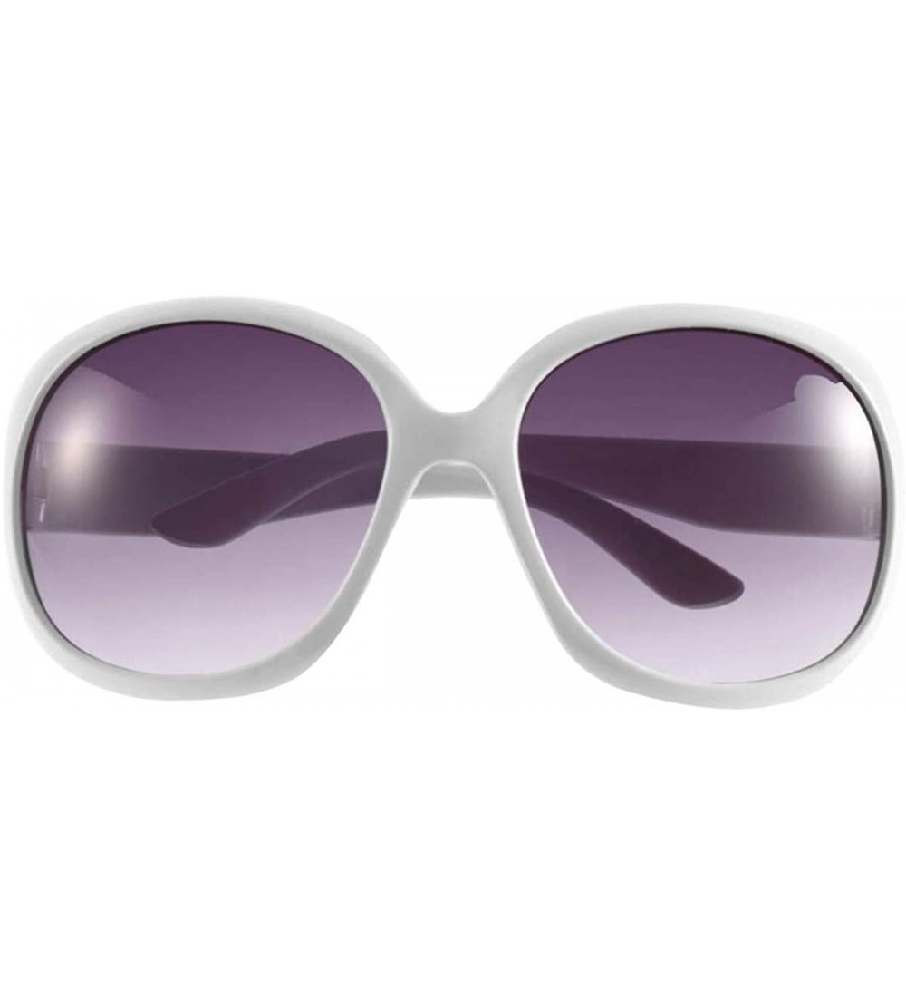 Round Womens Round Cat Eye Sunglasses Fashion Frame Eyewear - White - CP18K6NDOYT $19.08