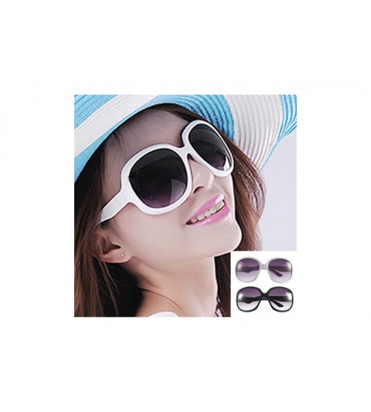 Round Womens Round Cat Eye Sunglasses Fashion Frame Eyewear - White - CP18K6NDOYT $19.08