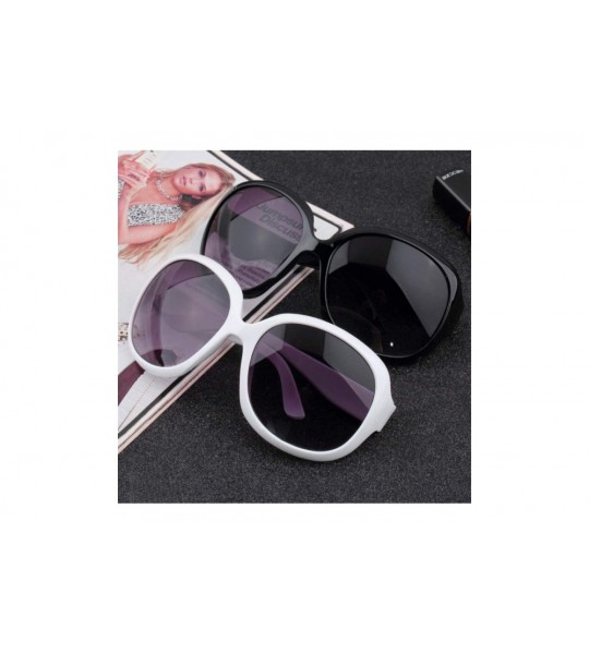 Round Womens Round Cat Eye Sunglasses Fashion Frame Eyewear - White - CP18K6NDOYT $19.08