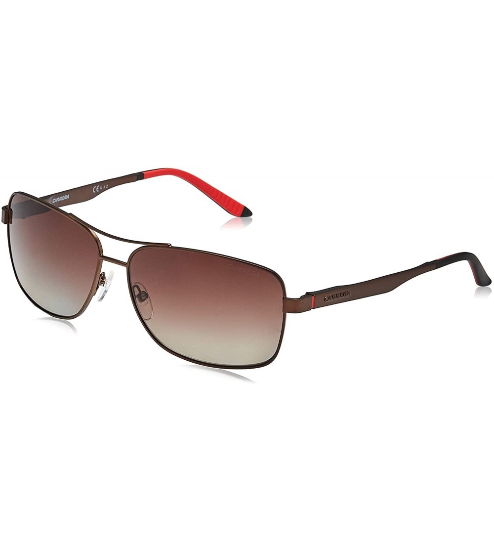Square Men's CA8014/S Polarized Rectangular Sunglasses - Semi Matte Brown & Brown Gradient - C311WXLYXVN $89.81