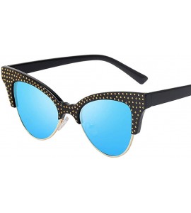 Cat Eye New Women Vintage Cat Eye Sunglasses Retro Casual Fashion Eyewear Sunglasses - Blue - CF18SX89XSK $18.18