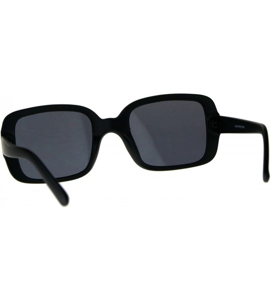 Rectangular Mod Women Rectangular Plastic Retro Sunglasses - Matte Black - CJ18C7I4GRR $18.62