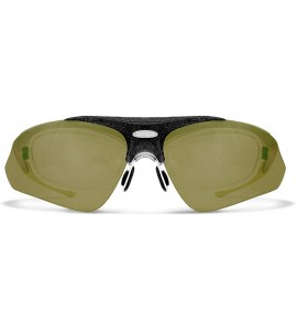 Sport Delta Shiny Black Tennis Sunglasses with ZEISS P310 Green Tri-flection Lenses - CW18KN72WYW $32.89