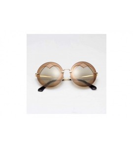 Round Stylish Fashion Womens Circle Round Heart Shape Party Sunglasses for Women 7011 - Brown - C718R6TDCAM $34.85