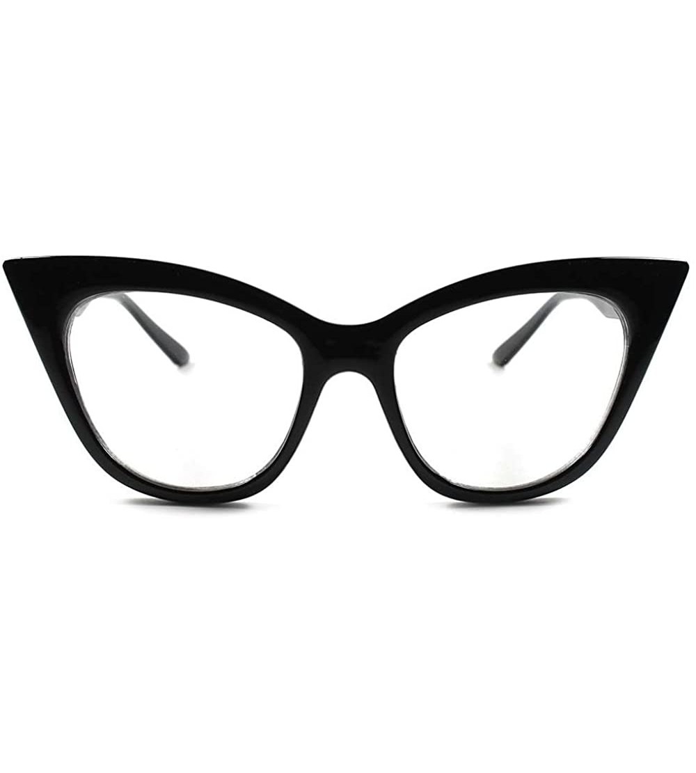 Cat Eye Womens Cat Eye Clear Lens Classic Vintage Retro Fashion Stylish Sexy Eye Glasses - Black - C418WZQ0LN4 $18.86