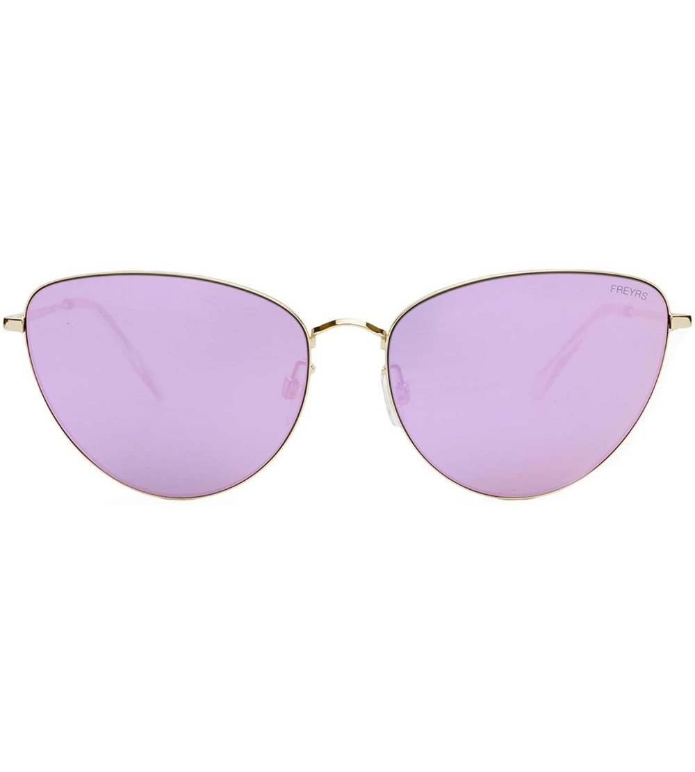 Cat Eye Eva Designer Fashion Womens Metal Cat Eye Sunglasses - Gold / Mirrored - CH18N7U8DN2 $67.63