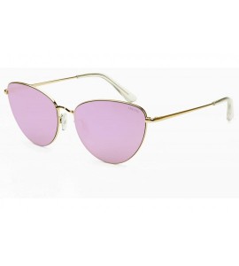 Cat Eye Eva Designer Fashion Womens Metal Cat Eye Sunglasses - Gold / Mirrored - CH18N7U8DN2 $67.63