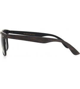 Rectangular Mens Polarized Hipster Wood Grain Print Plastic Rectangular Sunglasses - Brown Wood Black - CU18ONI0KLM $22.90