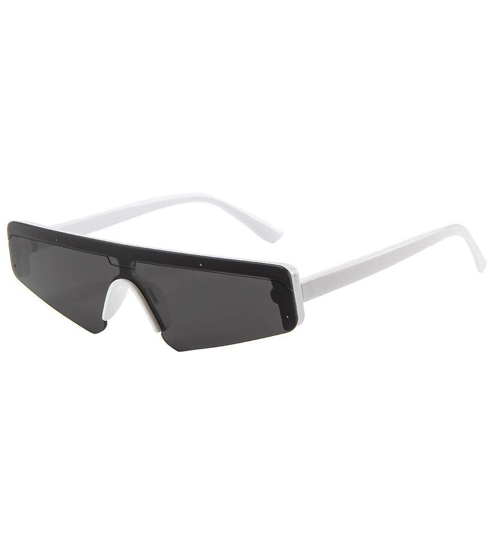 Square Sunglasses - Square Small Frame Siamese Lens Classic Sun Glasses - White - CV18U93Q2GM $20.96