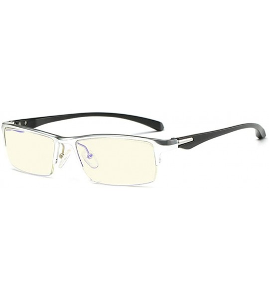 Semi-rimless Blue Light Blocking-Anti-UV Computer Glasses Frame Al-Mg Half Frame Anti-blue-rays Goggles - Silver - CG189IXGWK...