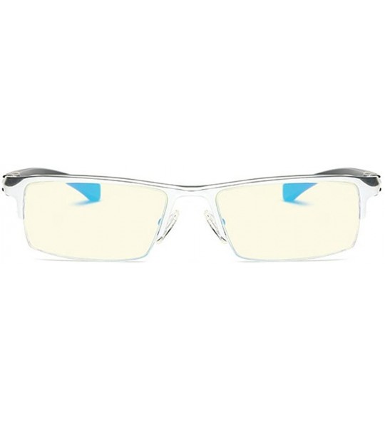 Semi-rimless Blue Light Blocking-Anti-UV Computer Glasses Frame Al-Mg Half Frame Anti-blue-rays Goggles - Silver - CG189IXGWK...