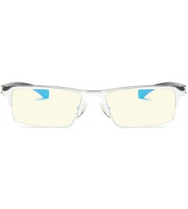 Semi-rimless Blue Light Blocking-Anti-UV Computer Glasses Frame Al-Mg Half Frame Anti-blue-rays Goggles - Silver - CG189IXGWK...