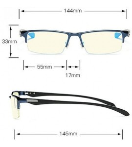 Semi-rimless Blue Light Blocking-Anti-UV Computer Glasses Frame Al-Mg Half Frame Anti-blue-rays Goggles - Silver - CG189IXGWK...