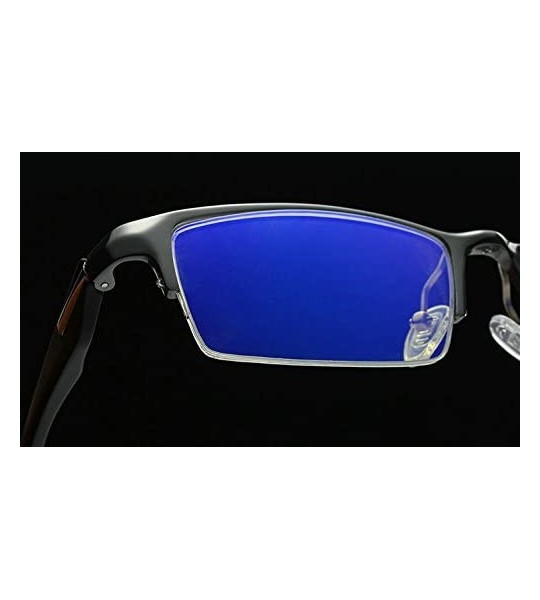 Semi-rimless Blue Light Blocking-Anti-UV Computer Glasses Frame Al-Mg Half Frame Anti-blue-rays Goggles - Silver - CG189IXGWK...