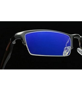 Semi-rimless Blue Light Blocking-Anti-UV Computer Glasses Frame Al-Mg Half Frame Anti-blue-rays Goggles - Silver - CG189IXGWK...