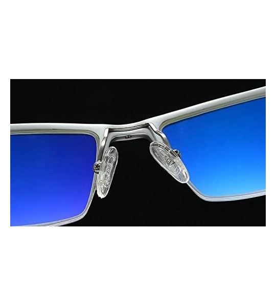 Semi-rimless Blue Light Blocking-Anti-UV Computer Glasses Frame Al-Mg Half Frame Anti-blue-rays Goggles - Silver - CG189IXGWK...