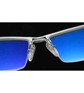 Semi-rimless Blue Light Blocking-Anti-UV Computer Glasses Frame Al-Mg Half Frame Anti-blue-rays Goggles - Silver - CG189IXGWK...