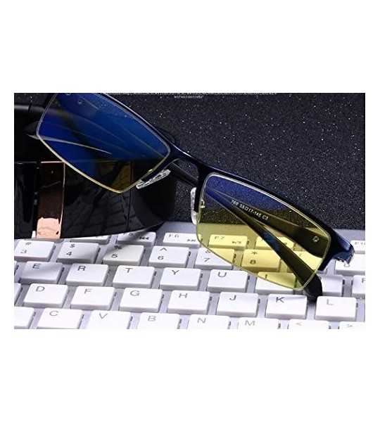 Semi-rimless Blue Light Blocking-Anti-UV Computer Glasses Frame Al-Mg Half Frame Anti-blue-rays Goggles - Silver - CG189IXGWK...