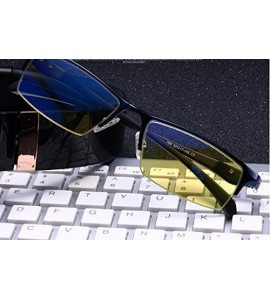 Semi-rimless Blue Light Blocking-Anti-UV Computer Glasses Frame Al-Mg Half Frame Anti-blue-rays Goggles - Silver - CG189IXGWK...