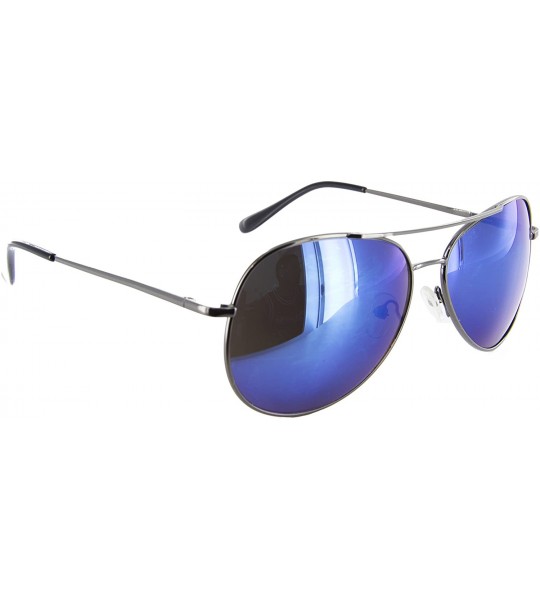 Aviator Men Women Aviator Sunglasses Blue Mirror Lens 3-Pack - CA11ESFDUWF $18.97