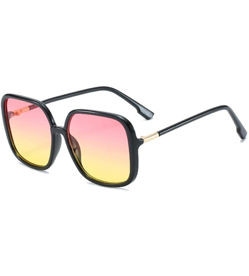 Rimless Fashion Square Sunglasses Big Frame Ladies Sunglasses Joker Sunglasses - C218X8584UG $81.08