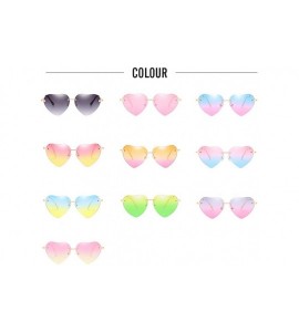 Oversized Unique Fashion Design Heart-shaped Sunglasses Streetwear for Women Vintage - Gray - CY18DM3TWRZ $25.20