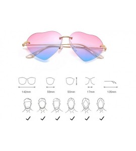 Oversized Unique Fashion Design Heart-shaped Sunglasses Streetwear for Women Vintage - Gray - CY18DM3TWRZ $25.20