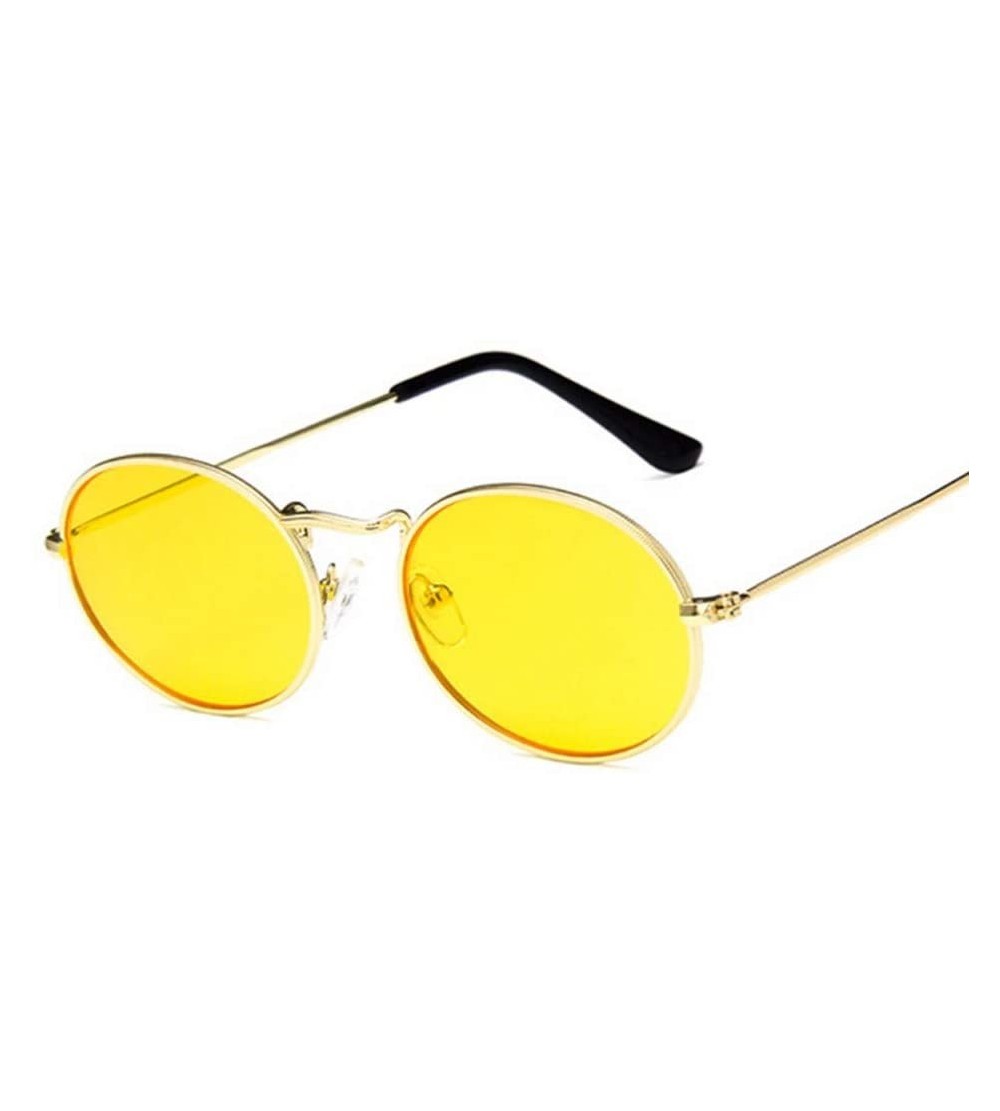 Oval Suitable for Shopping - Party - Shopping Oval Sunglasses Ladies Sunglasses Sunglasses Women UV400 - Yellow - CT197XH5MK5...