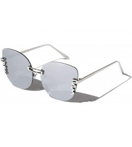 Rimless Rimless Snake Cat Eye Sunglasses - Silver - C31973KL57A $27.79