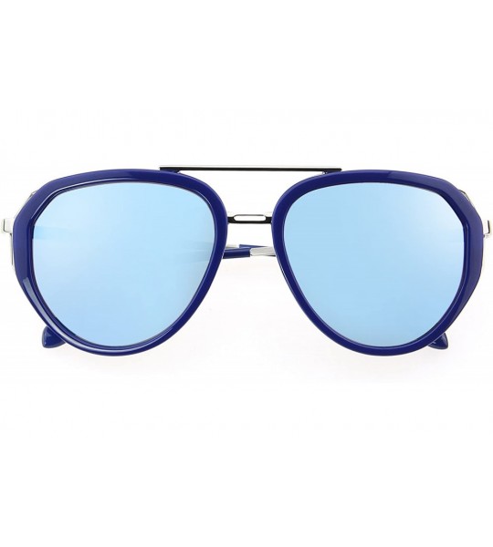 Oversized Classic Aviator oversized Sunglasses Men Women Glasses 509 - Blue - C912FNZFM3N $42.53