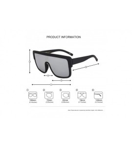 Rimless Premium Oversized Sunglasses Women Men Flat Top Square Frame Shades - Silver Mirror - C018529N36I $28.81