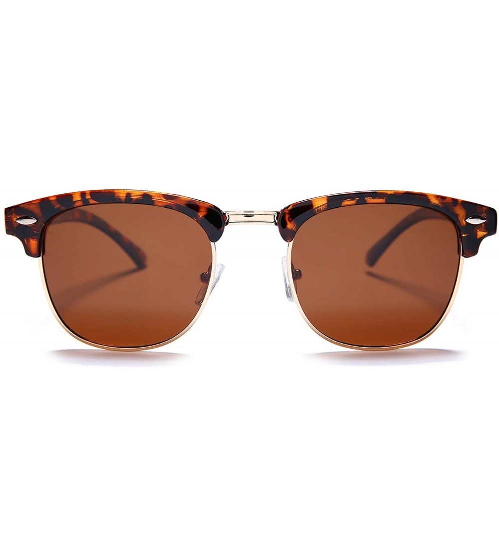 Semi-rimless Semi Rimless Polarized Sunglasses Classic Half Frame Sun Glasses for Women Men UV Protection - CA194TCWIHY $27.10